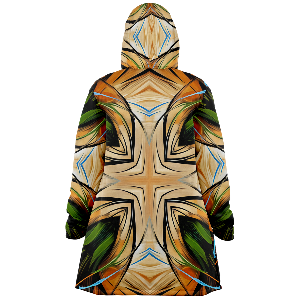 Women's Geometric Kaleidoscope Pattern Design All Over Print Microfleece Cloak