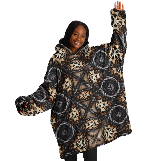 Women's Geometric Kaleidoscope Brown Pattern All Over Print Snug Hoodie