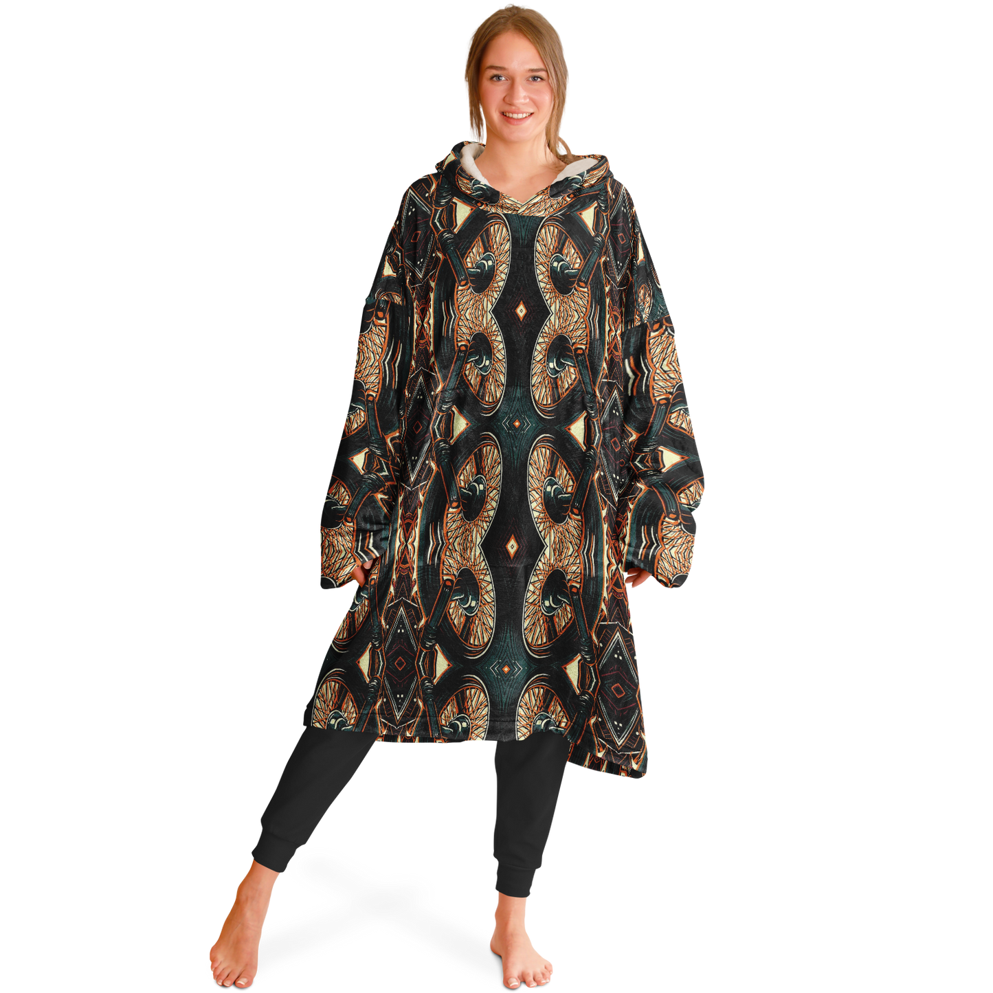 Women's Baroque Chain Pattern All Over Print Snug Hoodie Economy