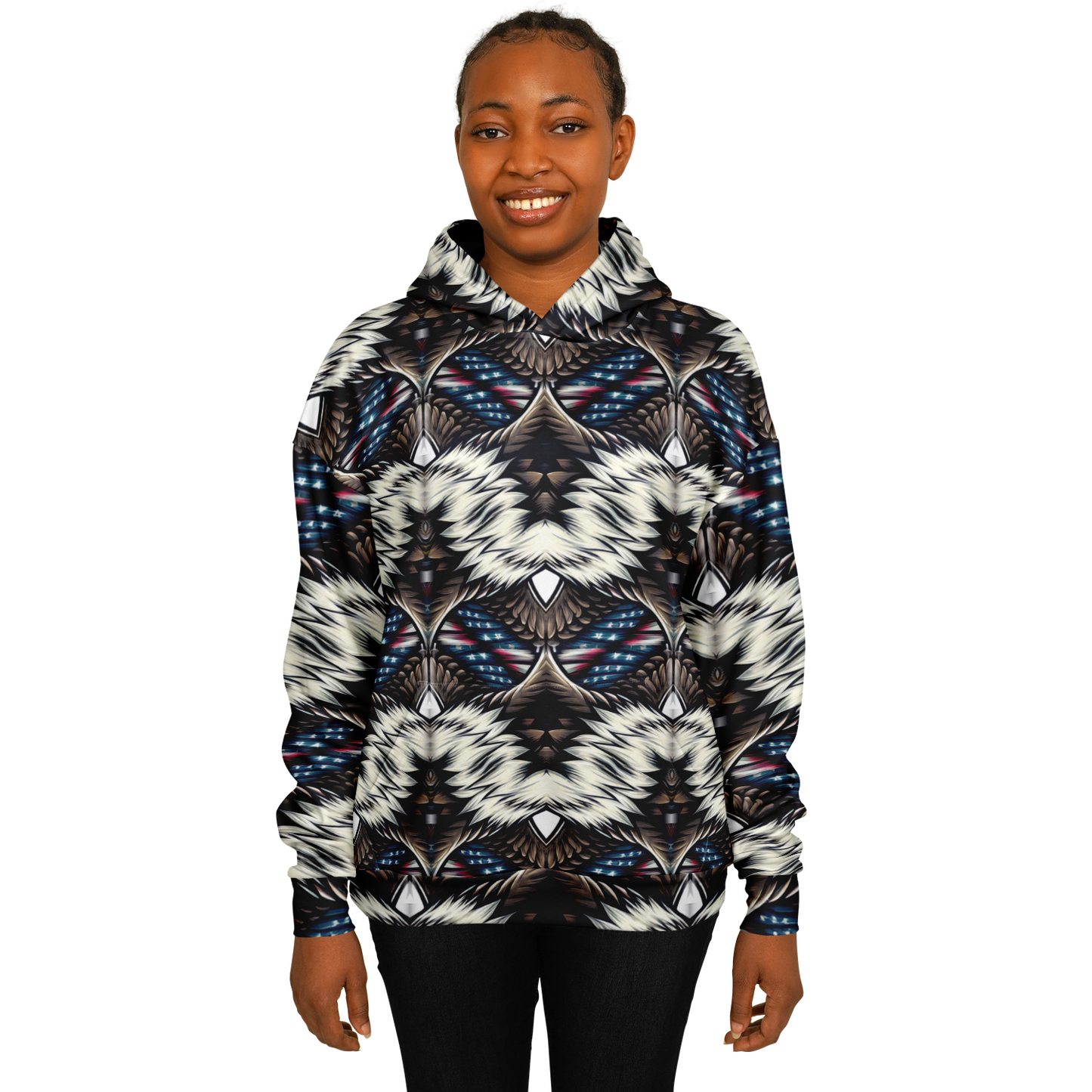 Women's Geometric Tribal Pattern All Over Print Heavyweight Oversized Hoodie