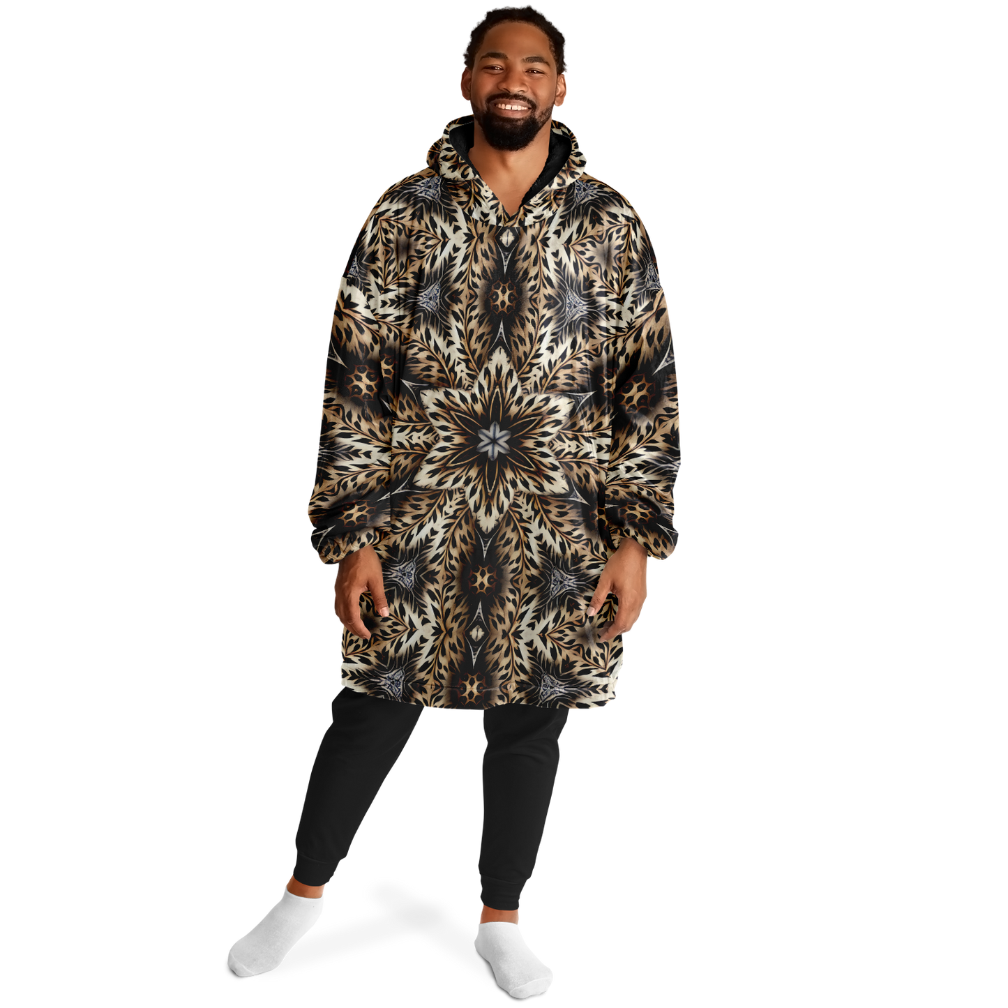 Men's Leopard Kaleidoscope Pattern All-Over Print Snug Hoodie