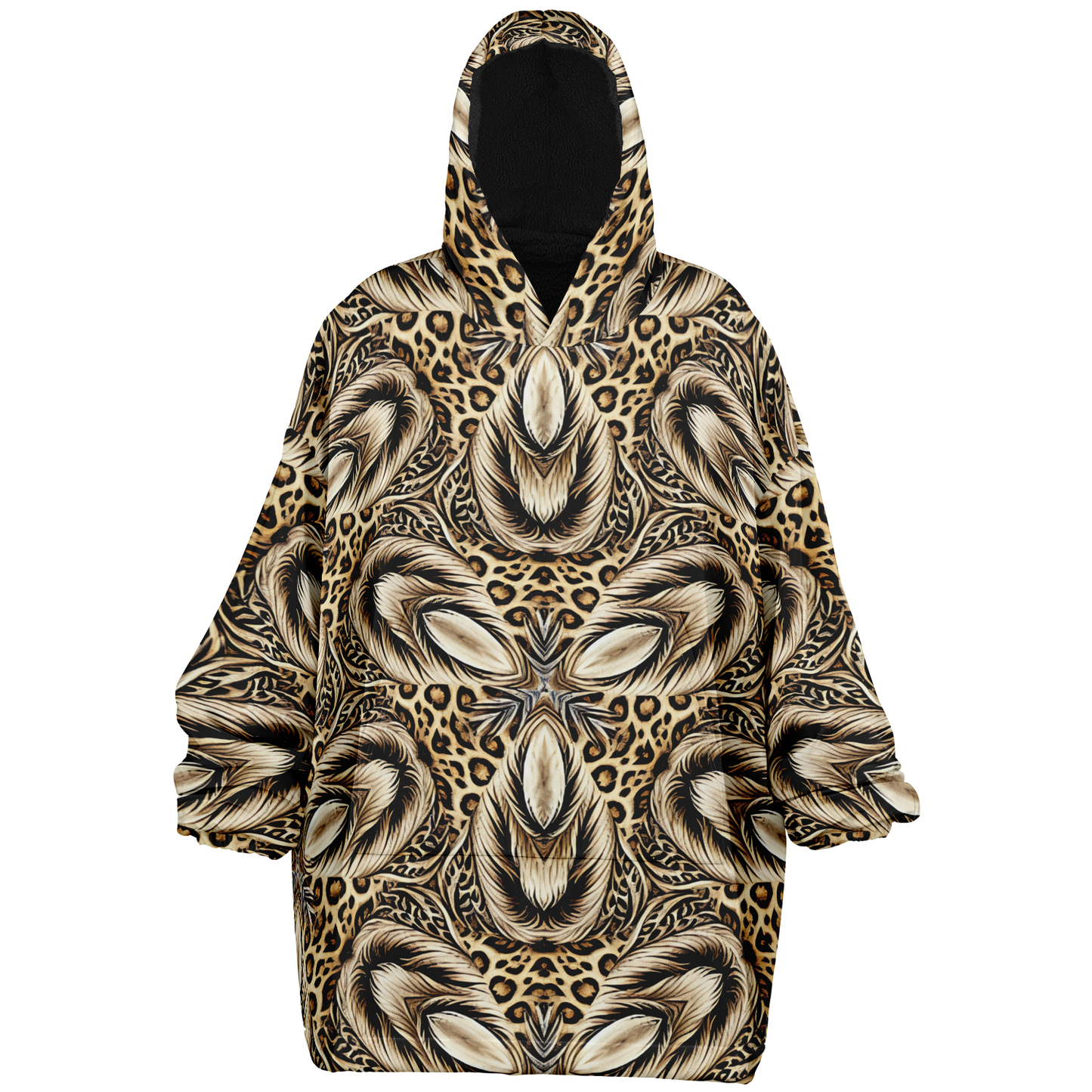 Women's Leopard Kaleidoscope Pattern All-Over Print Snug Hoodie