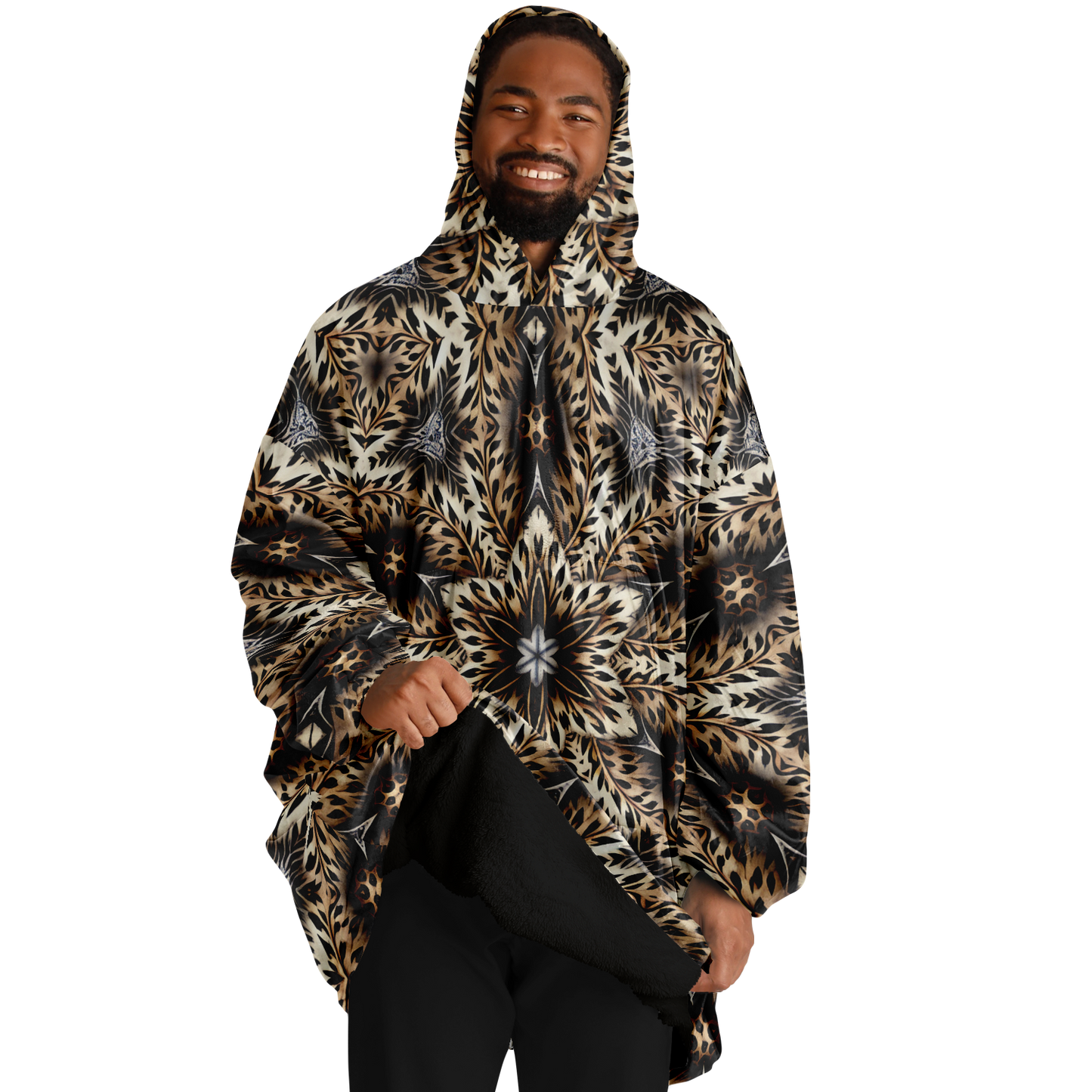 Men's Leopard Kaleidoscope Pattern All-Over Print Snug Hoodie