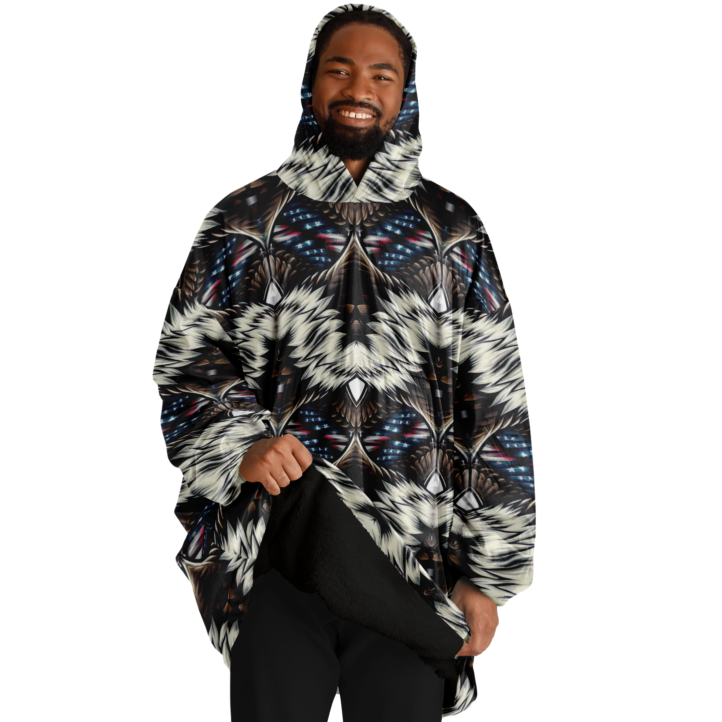 Men's Geometric Tribal Pattern All Over Print Snug Hoodie