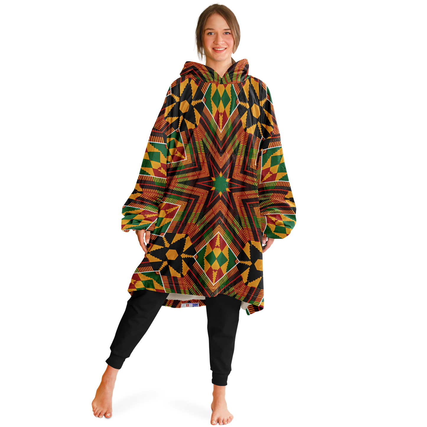 Women's African Kente Inspired Pattern Snug Hoodie