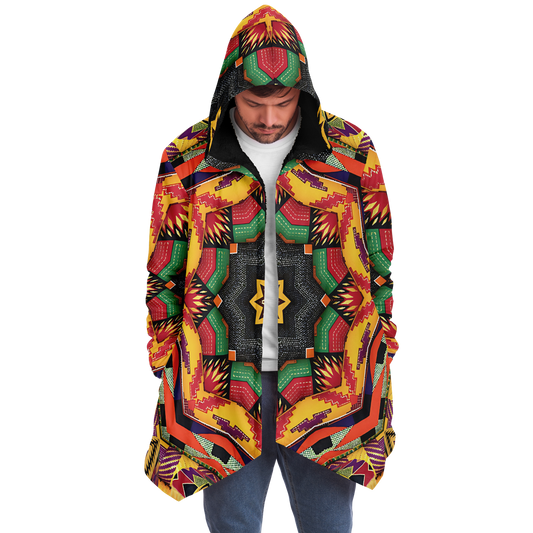 Men's Kaleidoscope Tribal Pattern All Over Print Microfleece Cloak