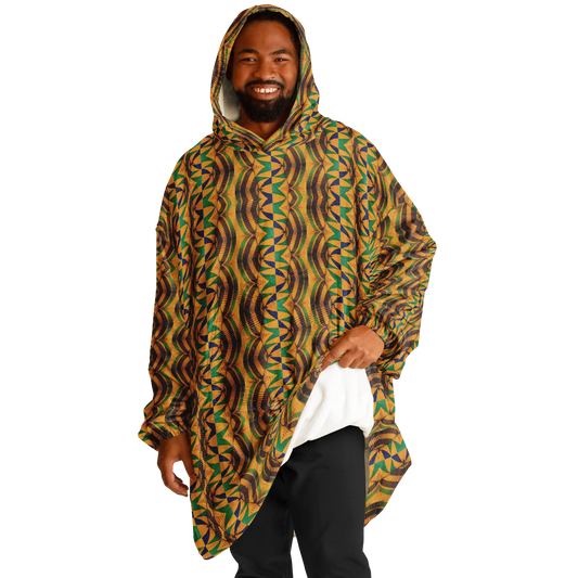 Men's African Kente Geometric Pattern All-Over Print Snug Hoodie Economy