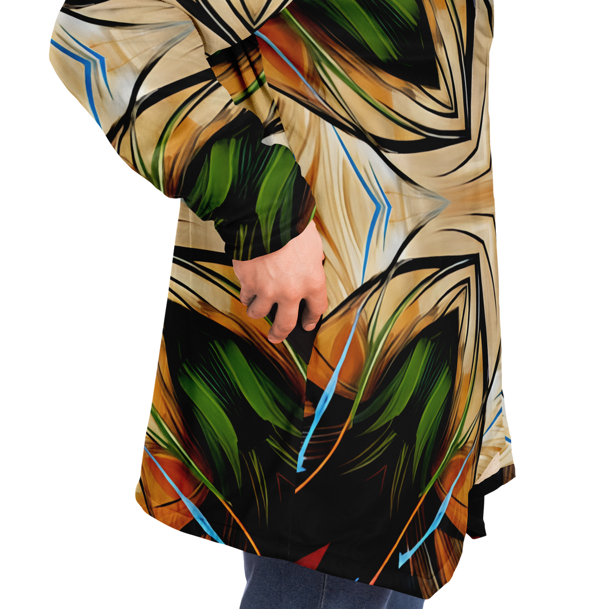 Men's Geometric Kaleidoscope Pattern Design All Over Print Microfleece Cloak