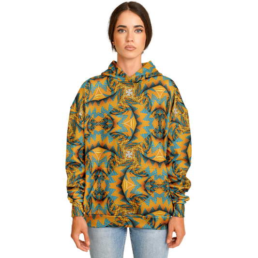 Women's Golden Kaleidoscope Pattern Heavyweight Oversized Hoodie