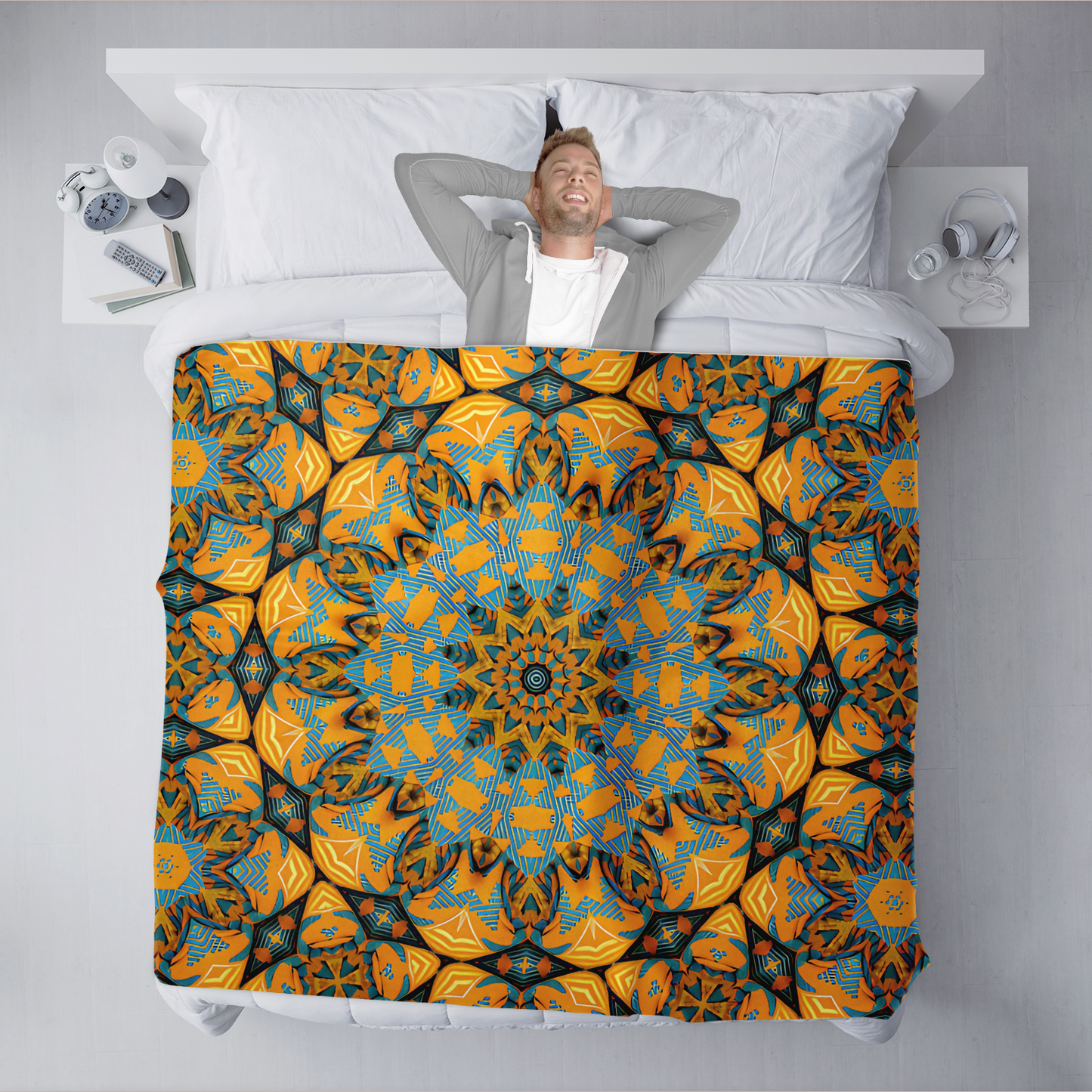 Blanket- Boho Mosaic Patterned Freeform Blanket