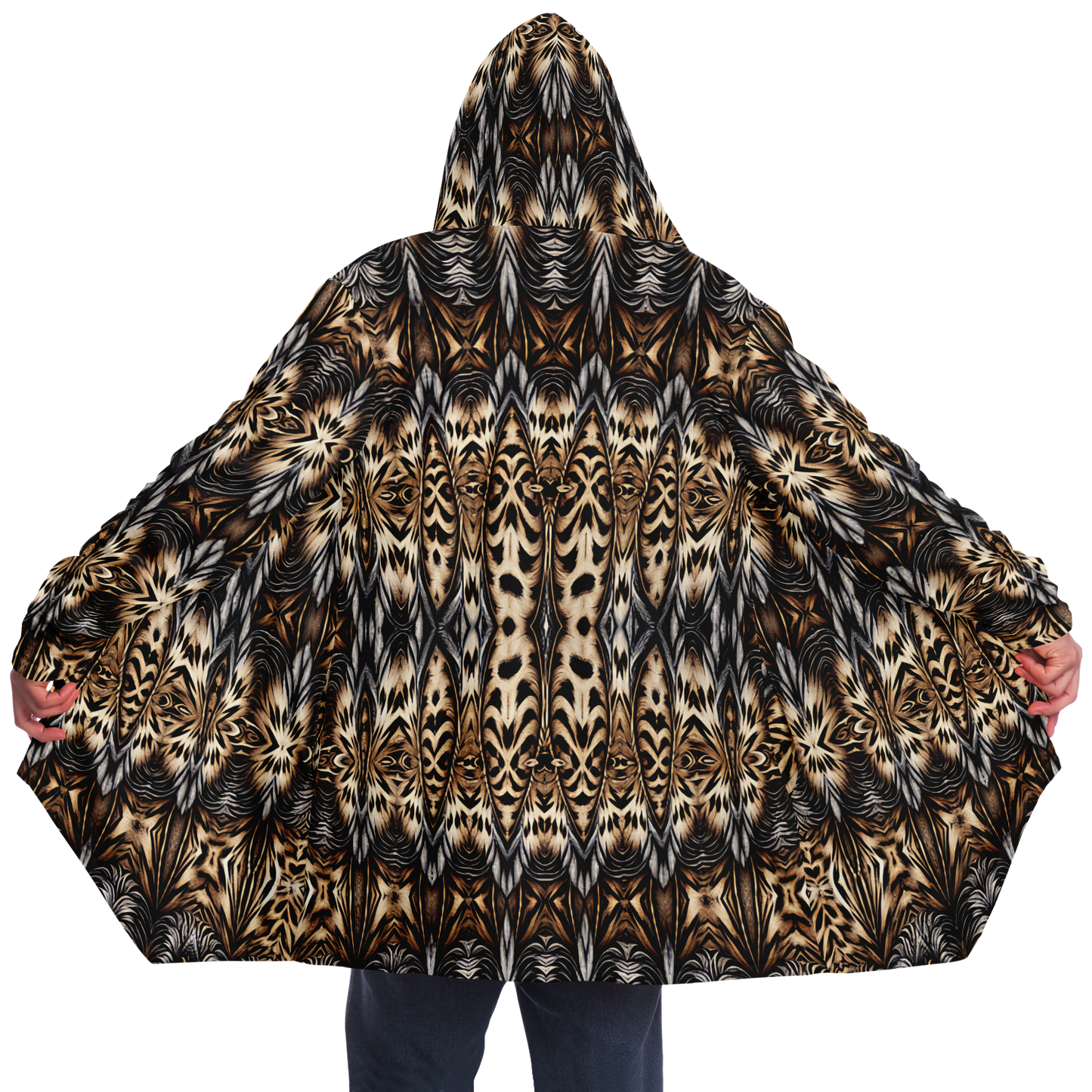 Men's Leopard Trendy Geometric Pattern All-Over Print Microfleece Cloak
