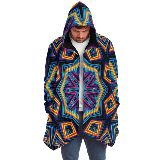 Men's Kaleidoscope Geometric Pattern All Over Print Microfleece Cloak