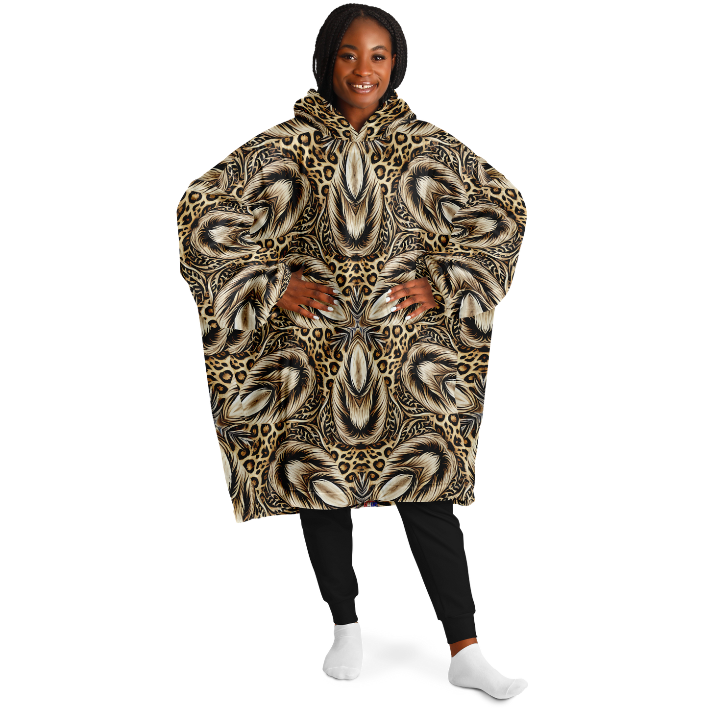 Women's Leopard Kaleidoscope Pattern All-Over Print Snug Hoodie
