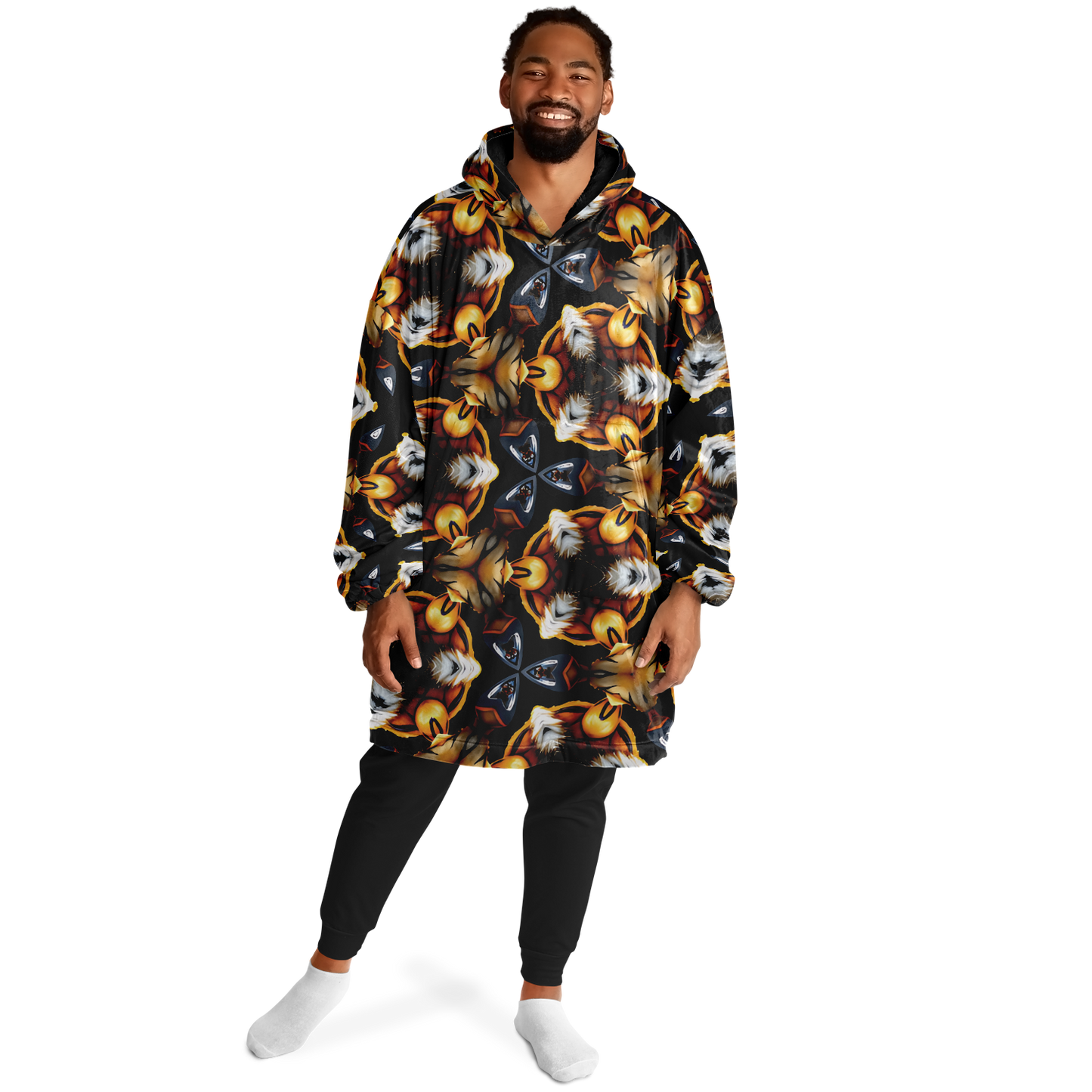 Men's Golden Kaleidoscope Pattern Snug Hoodie