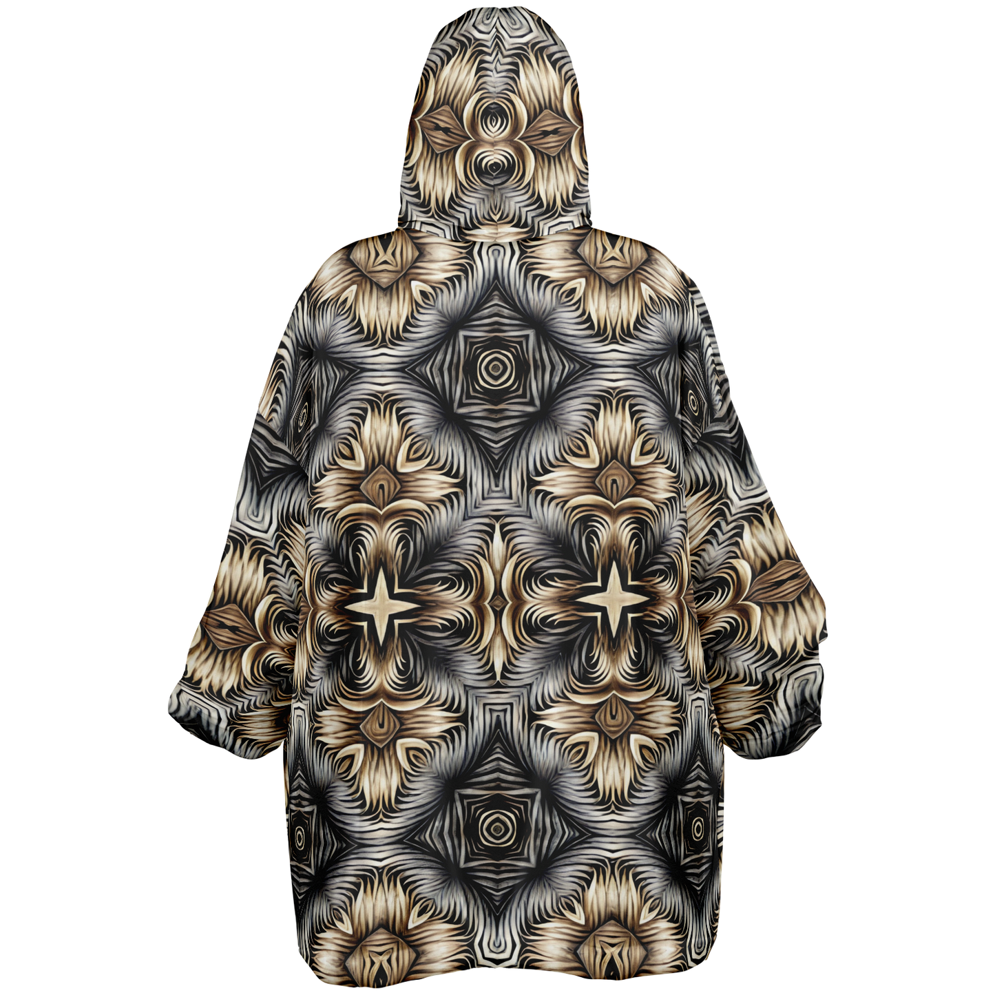 Women's Neutral Geometric Floral Pattern All Over print Snug Hoodie