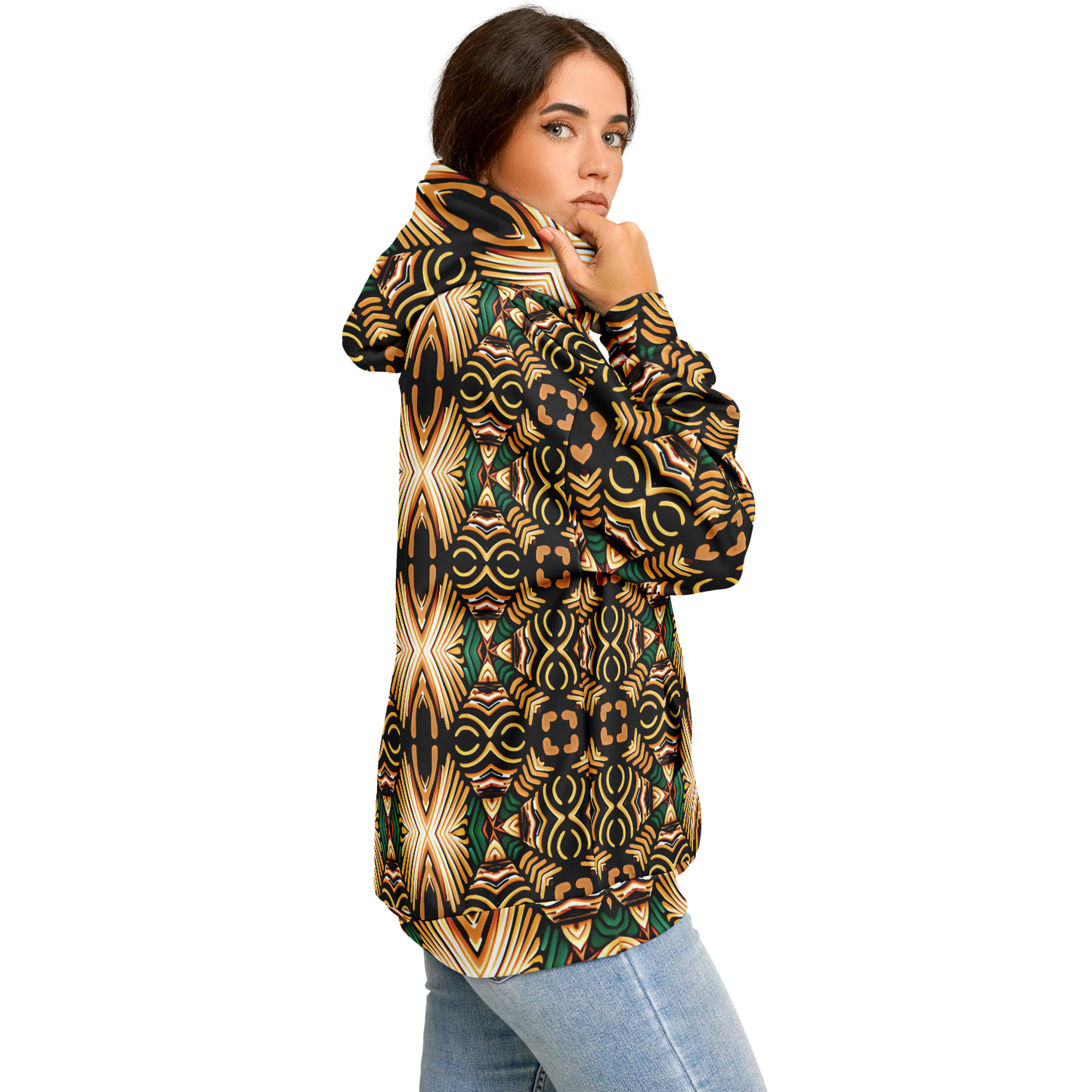 Women's Tribal Geometric Print Heavyweight Oversized Hoodie