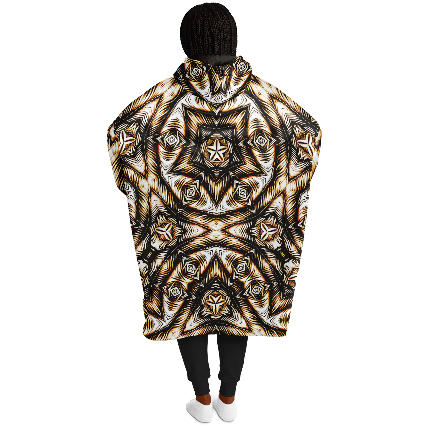 Women's Geometric Pattern All-Over Print Snug Hoodie