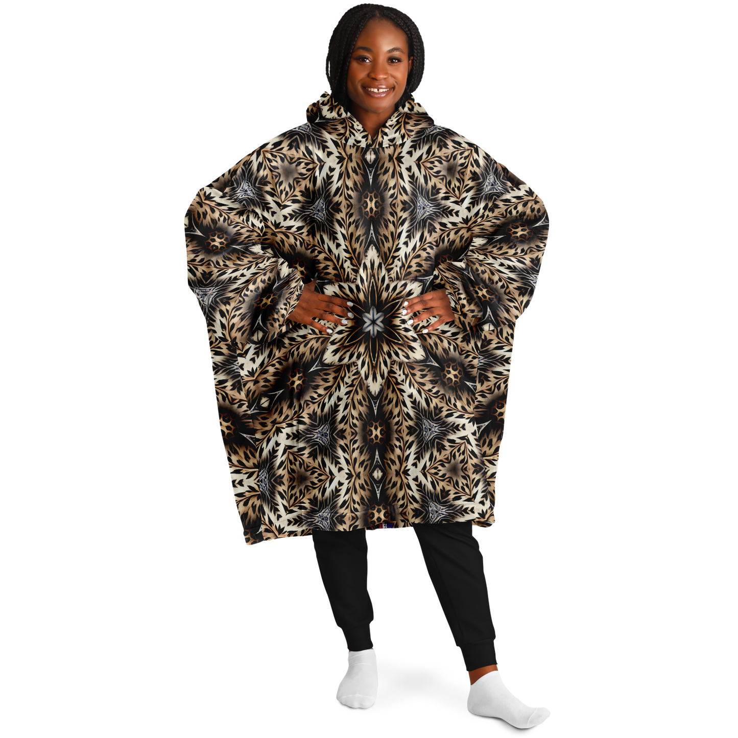 Women's Leopard Kaleidoscope Pattern All-Over Print Snug Hoodie