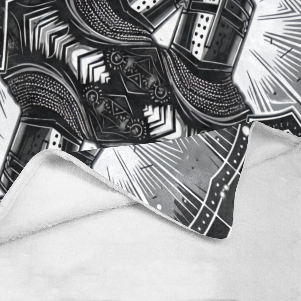 Classic Black & White Geometric Pattern All Over Print All Over Print Ultra-Soft Micro Fleece Blanket 40"x50"