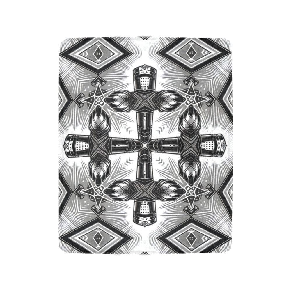 Monochrome Gothic Cross Pattern All Over print All Over Print Ultra-Soft Micro Fleece Blanket 40"x50"