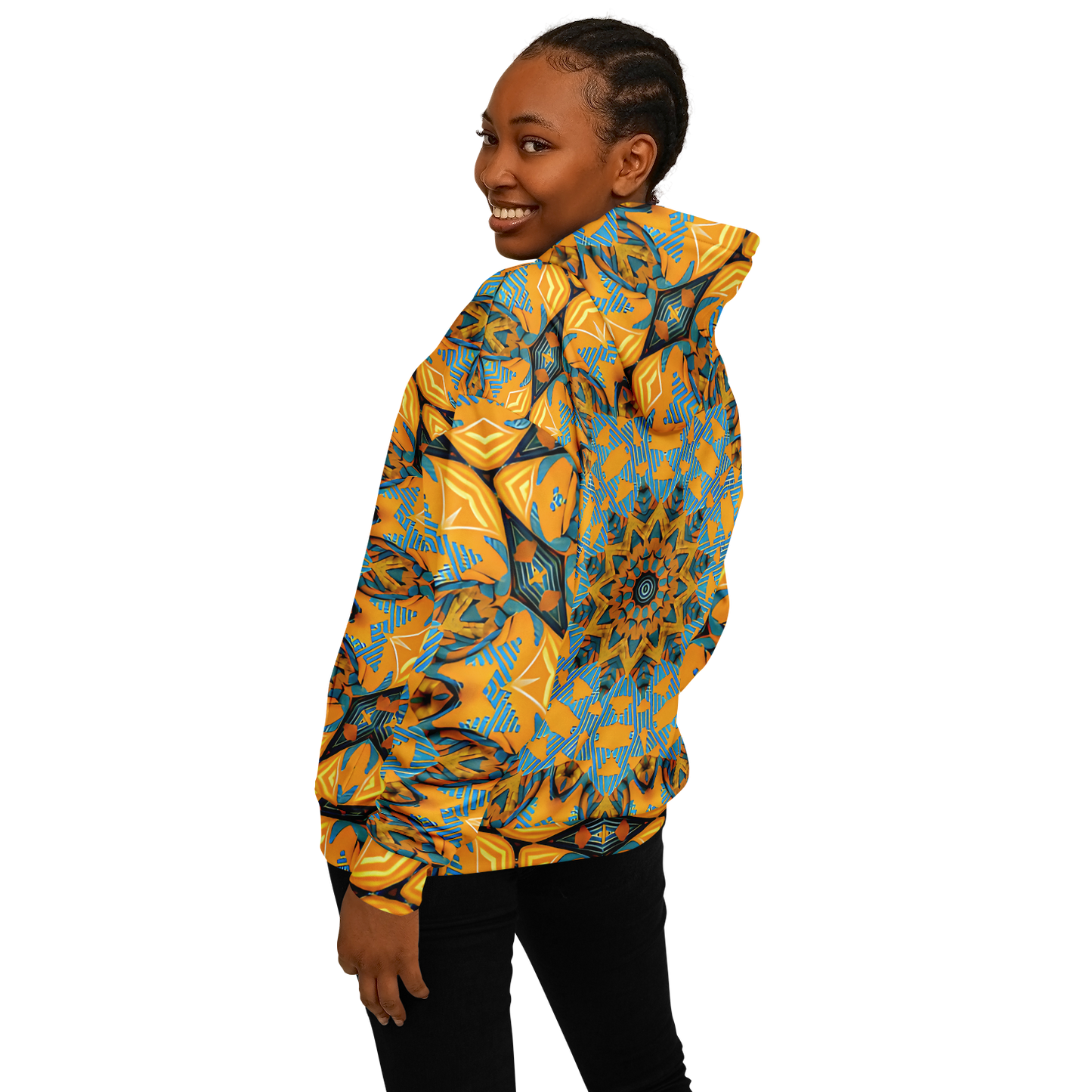 Women's Boho Mosaic Patterned Heavyweight Oversized Hoodie