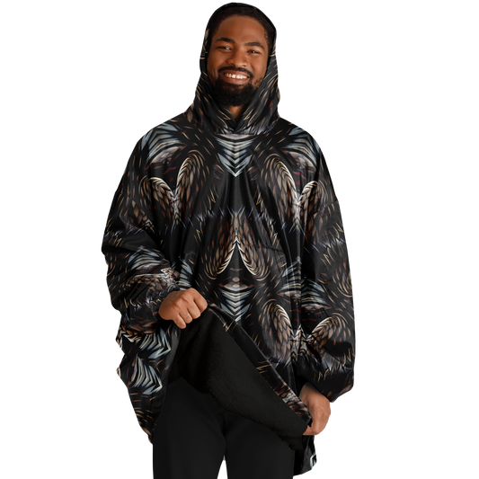Men's Abstract Dark Kaleidoscope Pattern All Over Print Snug Hoodie