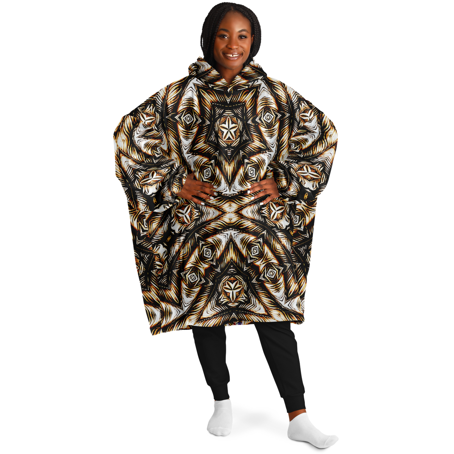 Women's Geometric Pattern All-Over Print Snug Hoodie