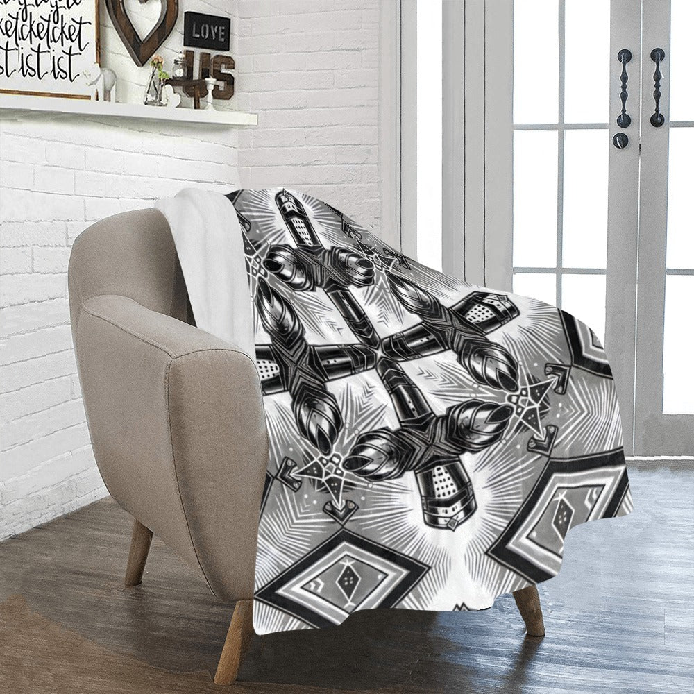 Monochrome Gothic Cross Pattern All Over print All Over Print Ultra-Soft Micro Fleece Blanket 40"x50"