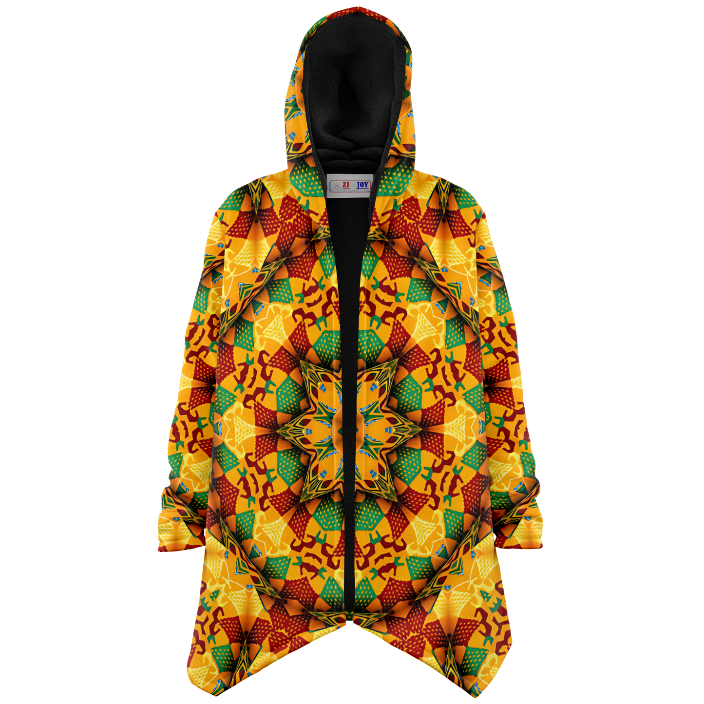 Men's Autumn Kaleidoscope Floral Pattern Microfleece Cloak