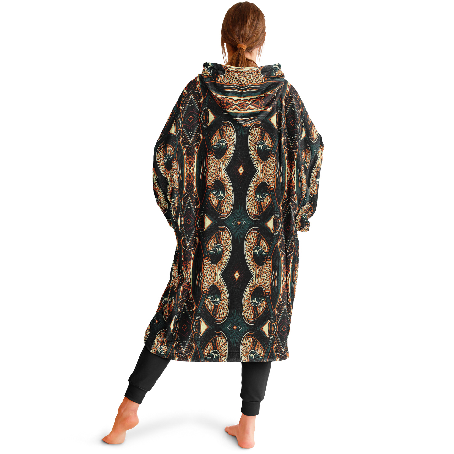 Women's Baroque Chain Pattern All Over Print Snug Hoodie Economy