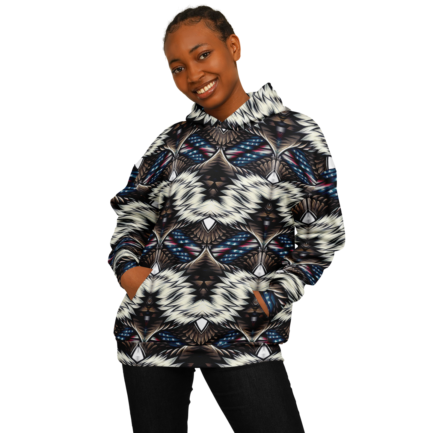 Women's Geometric Tribal Pattern All Over Print Heavyweight Oversized Hoodie