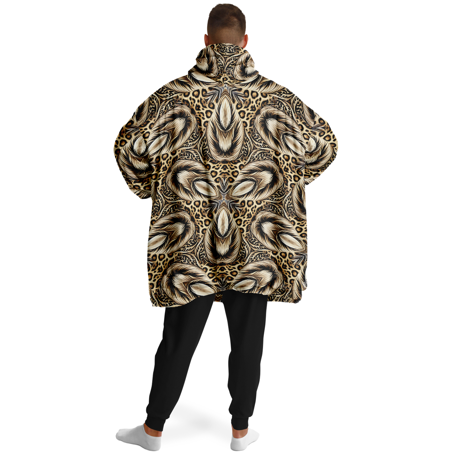 Men's Leopard Kaleidoscope Pattern All-Over Print Snug Hoodie
