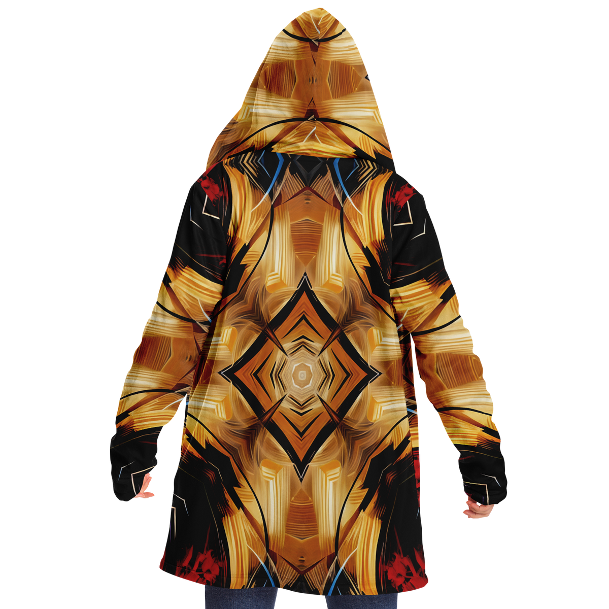 Women's Geometric Kaleidoscope Pattern Design All Over Print Microfleece Cloak
