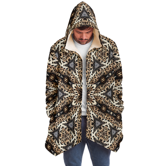 Men's Leopard Kaleidoscope Pattern All-Over Print Microfleece Cloak