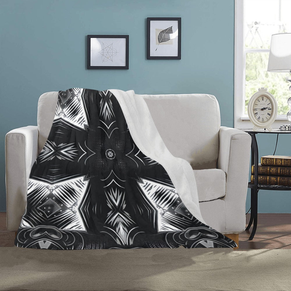Black & White Geometric Pattern All Over print All Over Print Ultra-Soft Micro Fleece Blanket 40"x50"