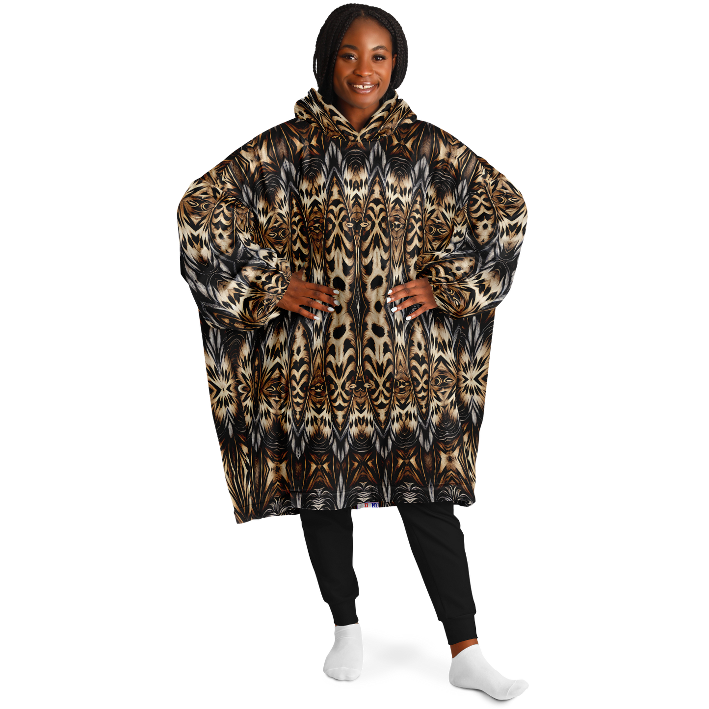 Women's Leopard Trendy Geometric Pattern All-Over Print Snug Hoodie