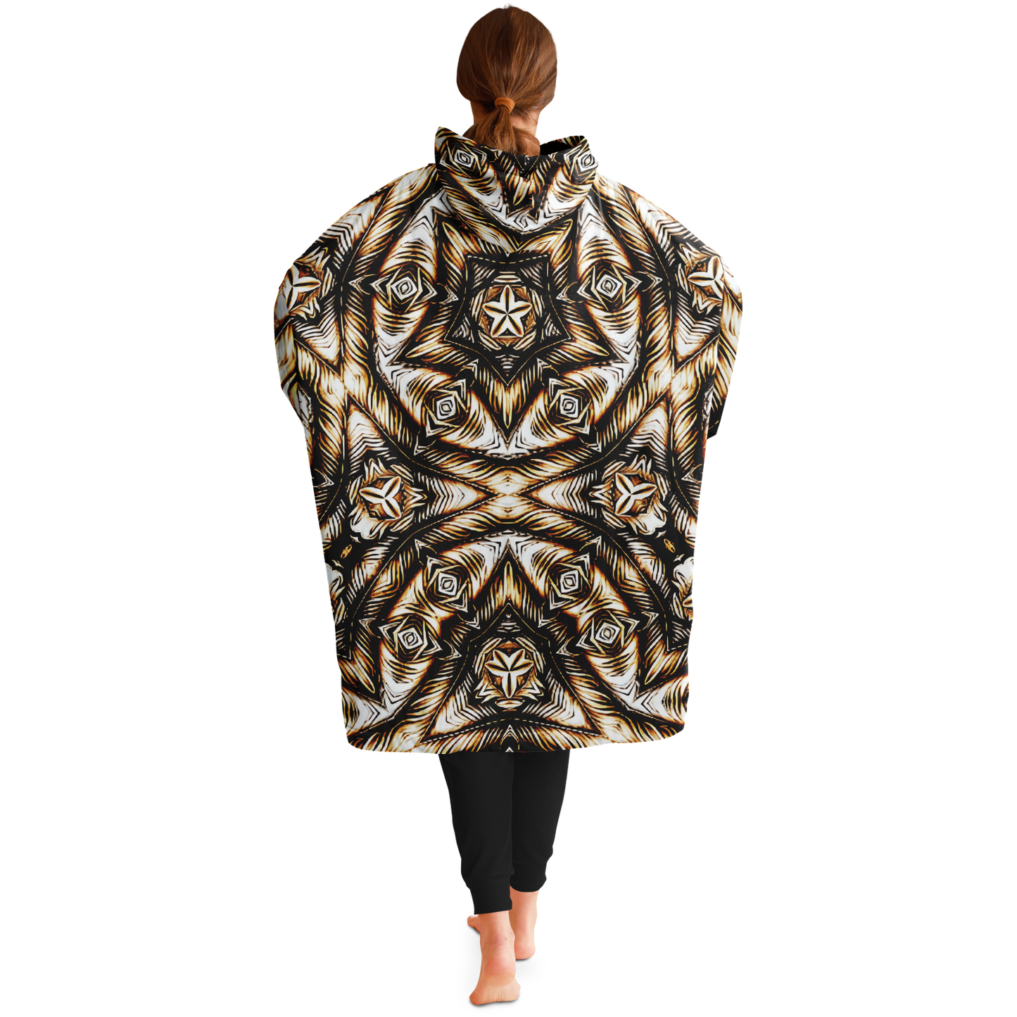 Women's Geometric Pattern All-Over Print Snug Hoodie