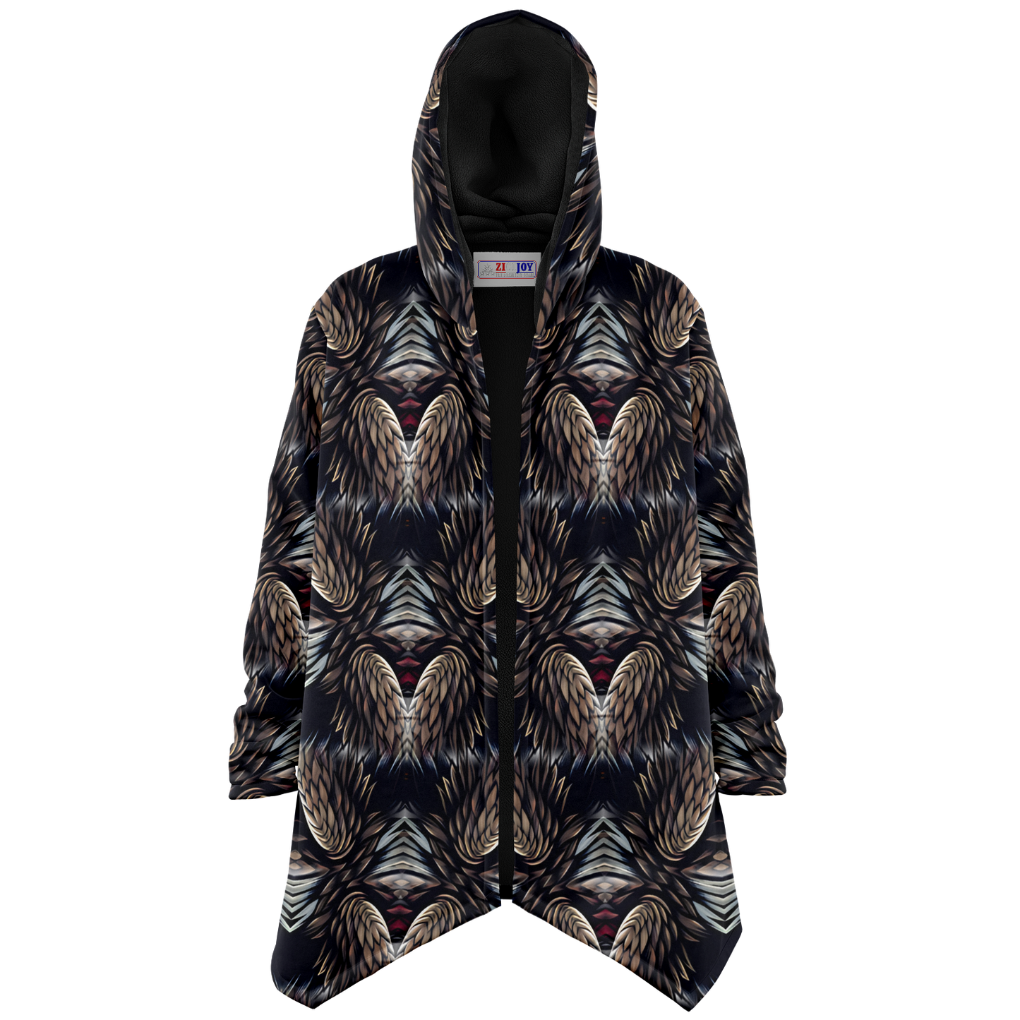 Men's Abstract Dark Kaleidoscope Pattern All Over Print Microfleece Cloak