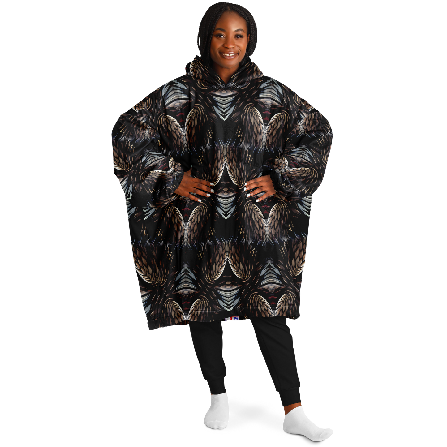Women's Abstract Dark Kaleidoscope Pattern All Over Print Snug Hoodie
