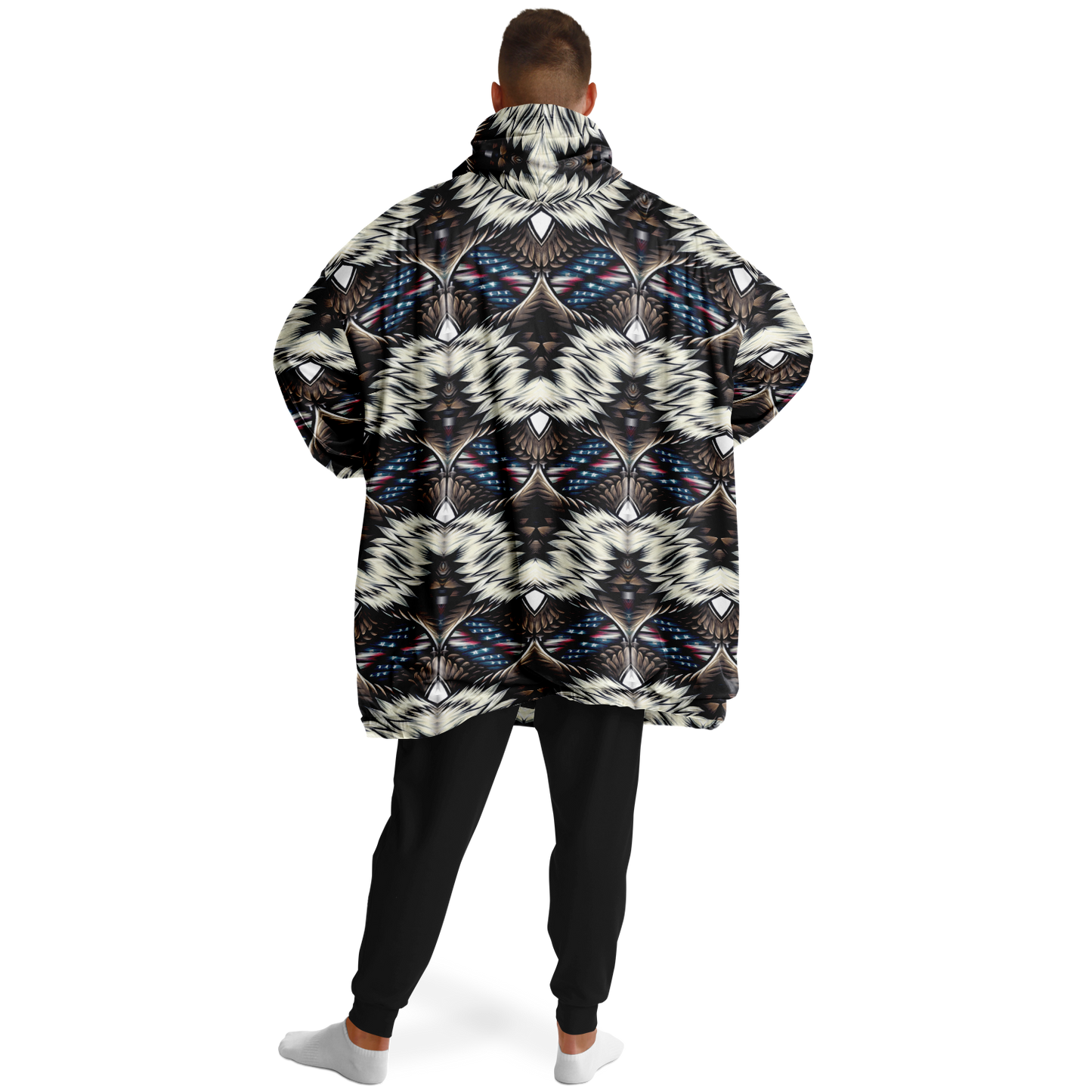 Men's Geometric Tribal Pattern All Over Print Snug Hoodie