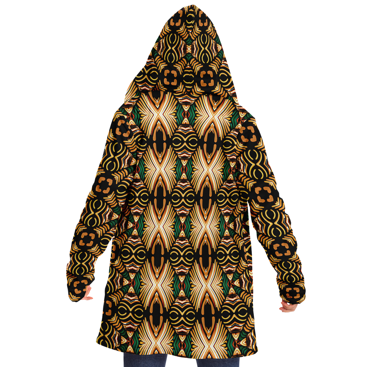 Women's Tribal Geometric Print Microfleece Cloak