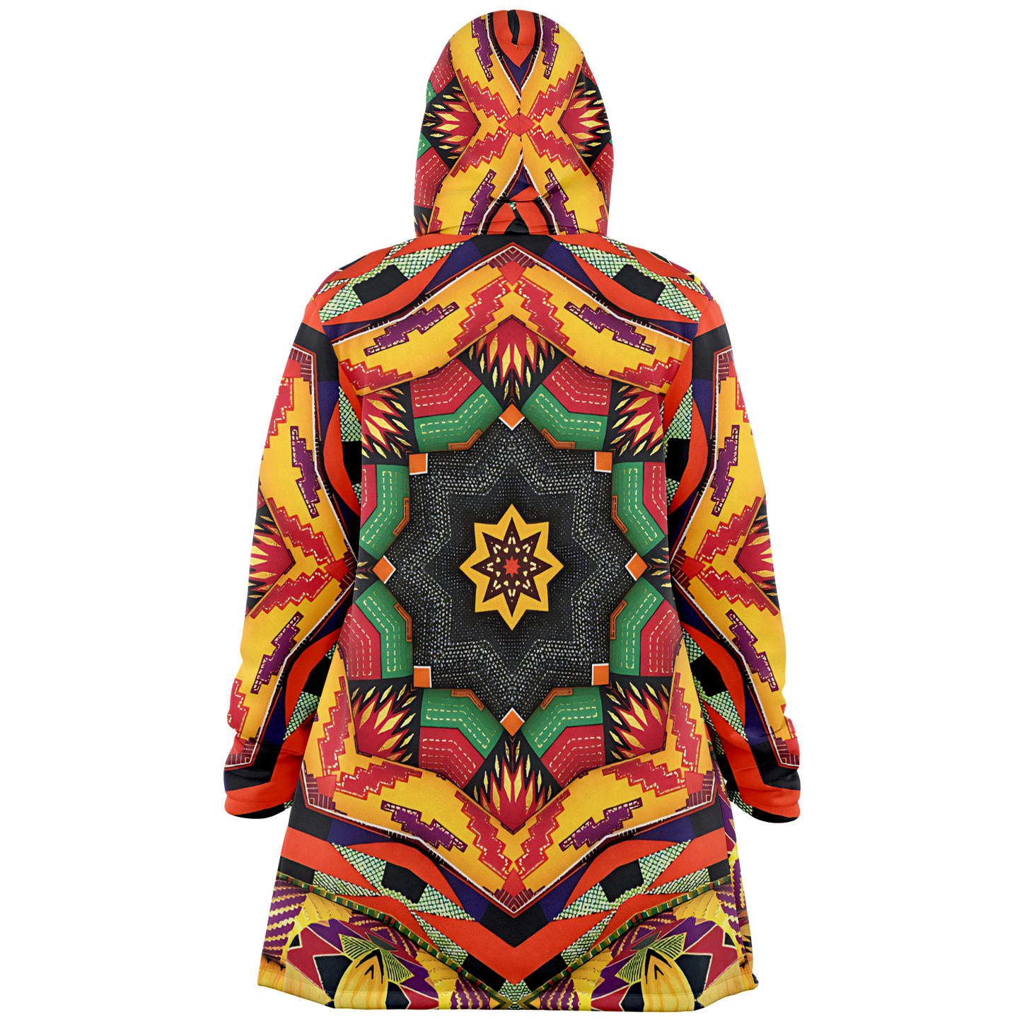 Women's Kaleidoscope Tribal Pattern All Over Print Microfleece Cloak
