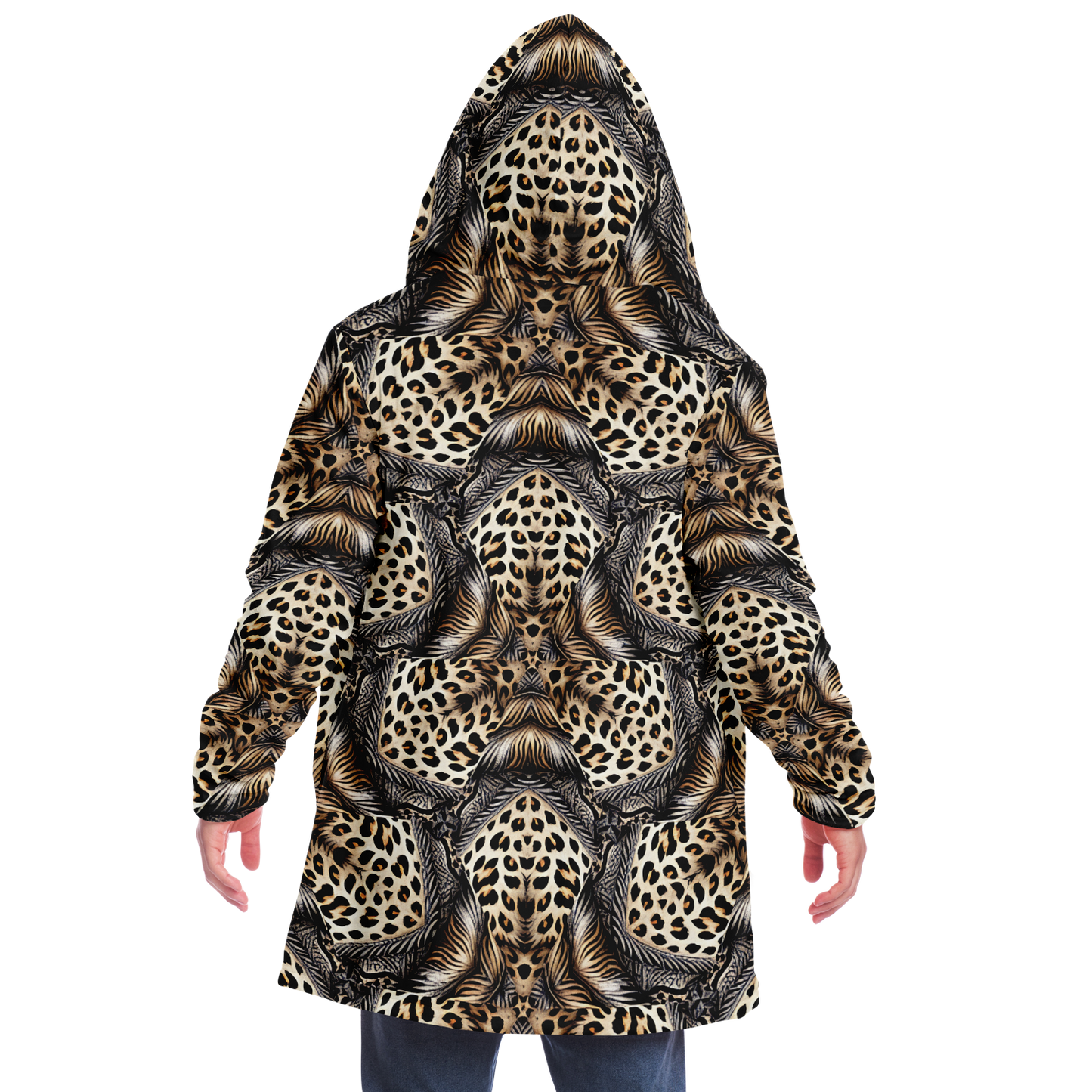 Men's Kaleidoscope Leopard Pattern All-Over Print Microfleece Cloak