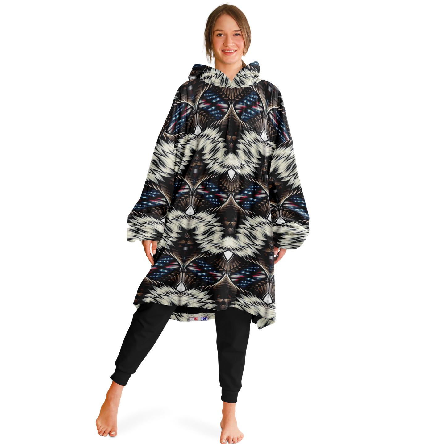 Women's Geometric Tribal Pattern All Over Print Snug Hoodie