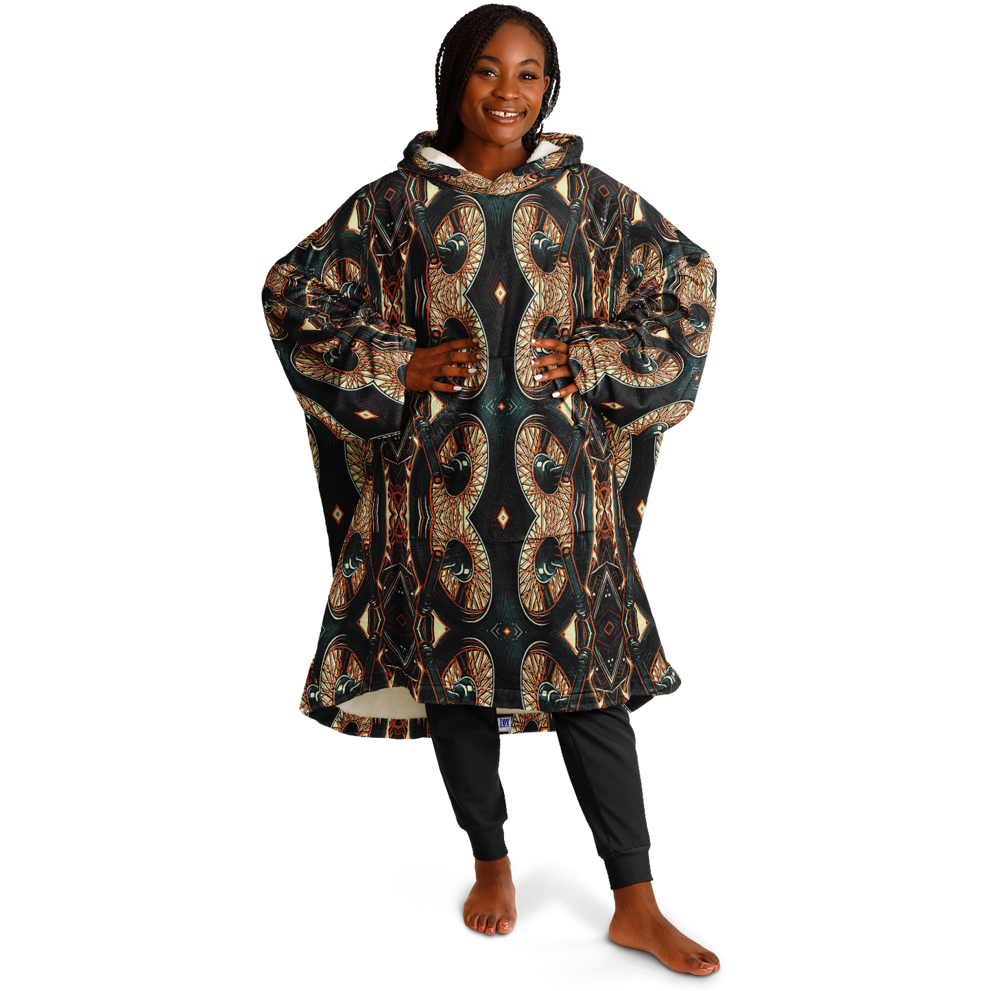 Women's Baroque Chain Pattern All Over Print Snug Hoodie Economy