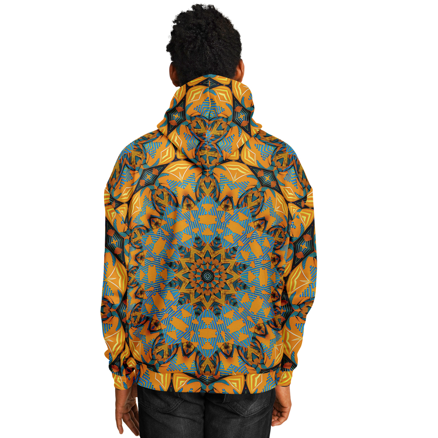 Men's Boho Mosaic Pattern Heavyweight Oversized Hoodie