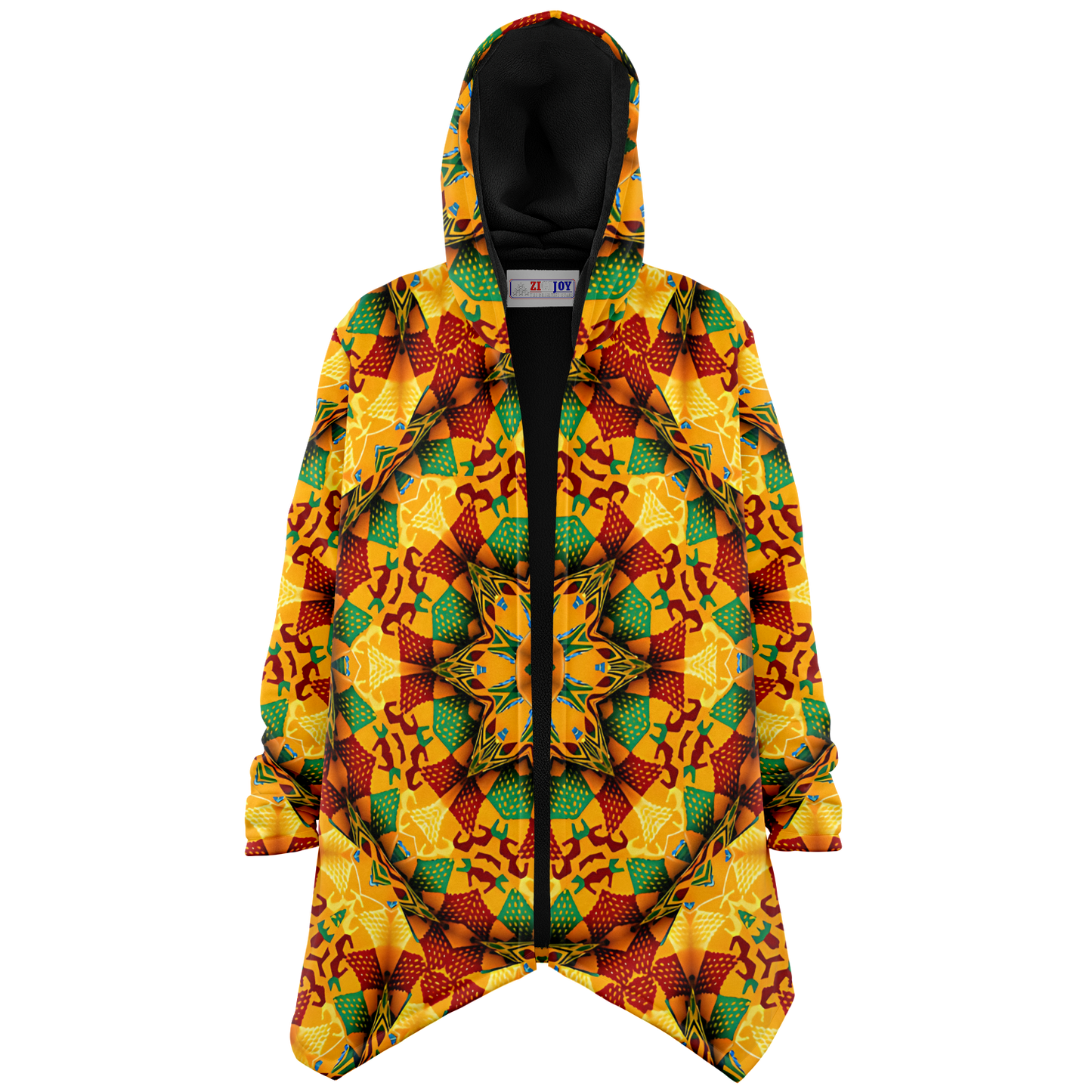 Women's Autumn Kaleidoscope Floral Pattern Microfleece Cloak