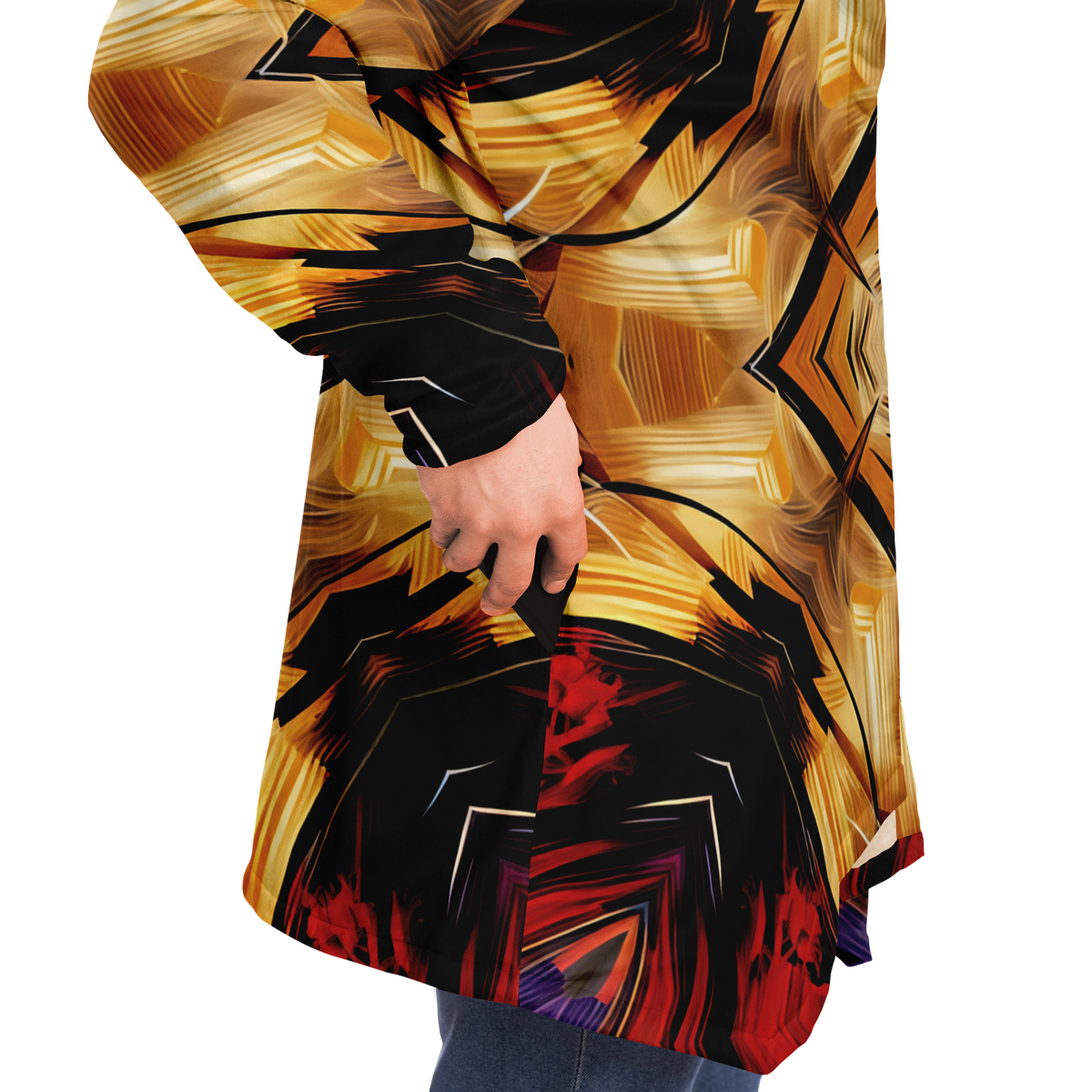 Men's Geometric Kaleidoscope Pattern Design All Over Print Microfleece Cloak