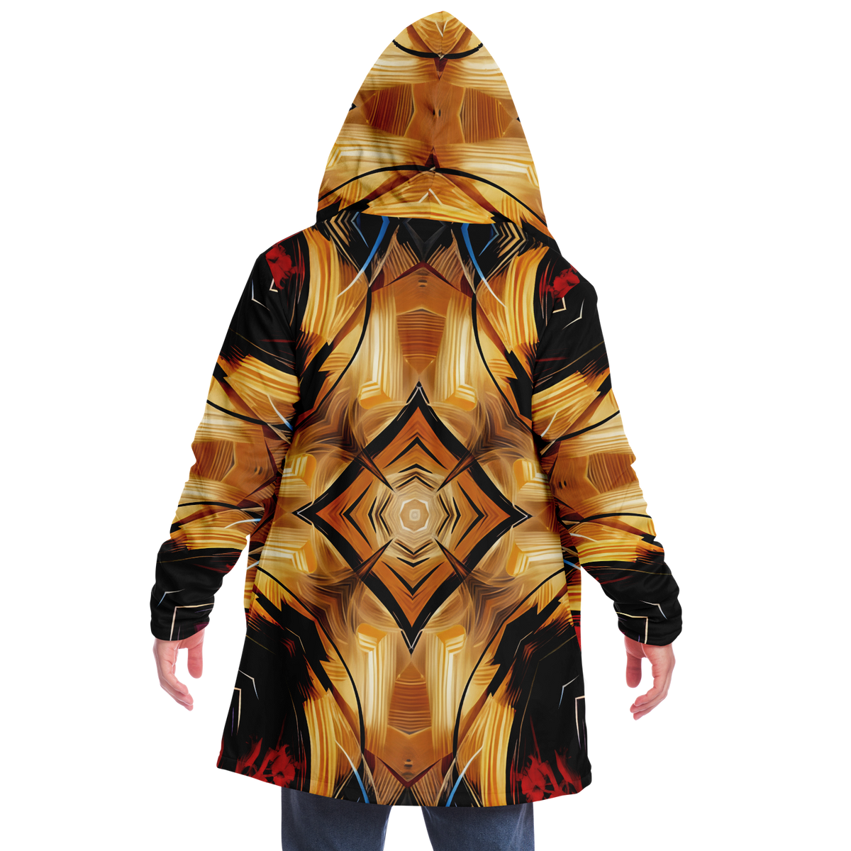 Men's Geometric Kaleidoscope Pattern Design All Over Print Microfleece Cloak