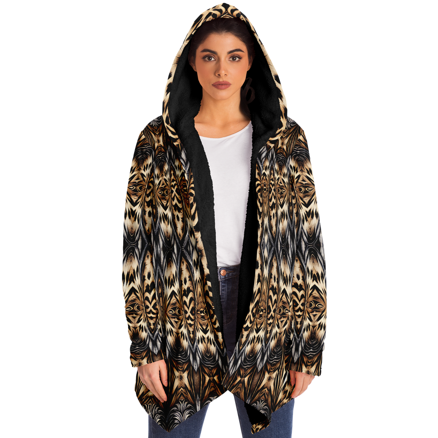 Women's Leopard Trendy Geometric Pattern All-Over Print Microfleece Cloak